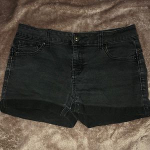 Black jean shorts
